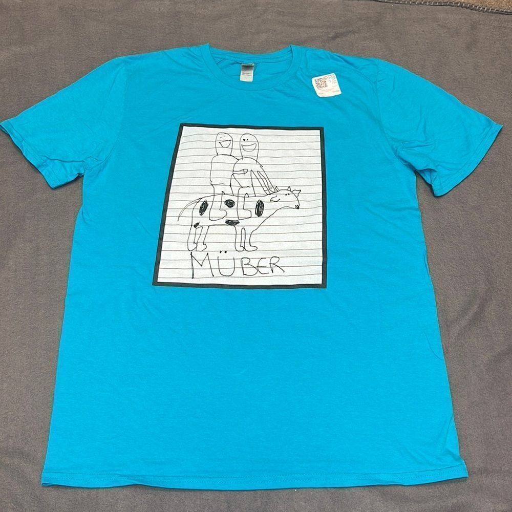 Tropical Blue Kids Art Müber Graphic Tee Size Medium